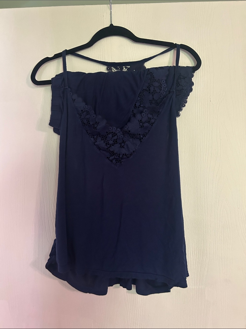 Adore Me Navy Lace-Trim Camisole Top and Short Set